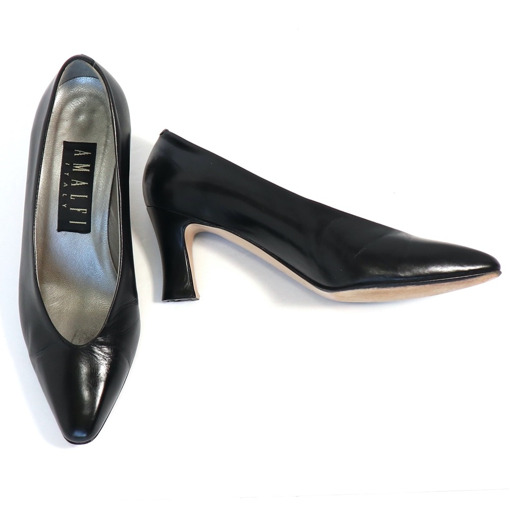 Vintage Amalfi mid-heel black 'Vania' pumps